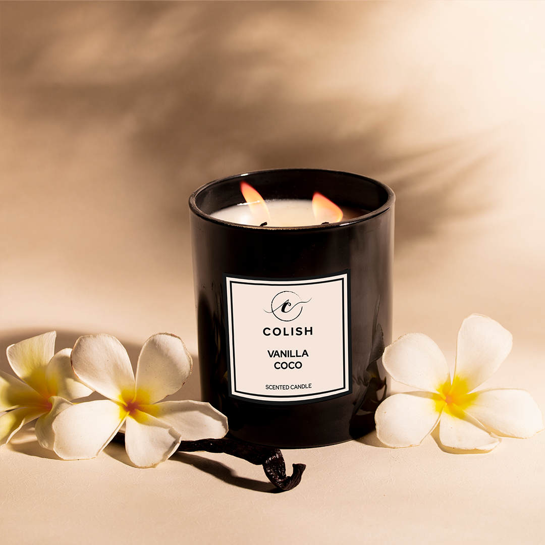 vanilla coconut gourmand scented candle